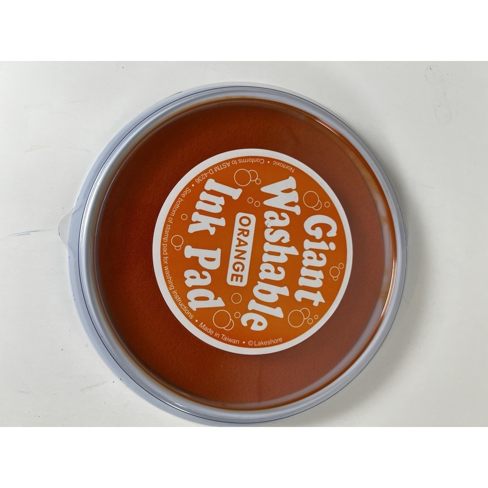 Giant‎ Washable 6" Ink Pad Orange Kids Crafts Stamps NEW